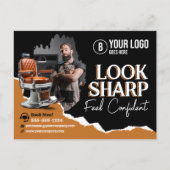 Moderne kappersstoel kapsalon kapster briefkaart (Voorkant)