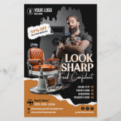 Moderne kappersstoel kapsalon kapster flyer (Voorkant)