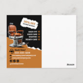 Moderne kapperstoel haarstylist kapper briefkaart (Achterkant)