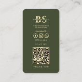 Moderne kapperszaak donkergroen reizen kapperspaal visitekaartje (Achterkant)