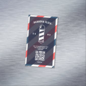 Moderne kapperszaak Haarstylist Barber's Pole Magnetisch Visitekaartje (Voorbeeld)