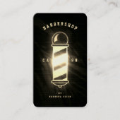 Moderne kapperszaak kapperspaal kappersgoud visitekaartje (Voorkant)