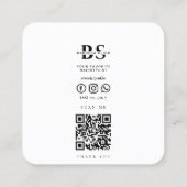 Moderne kapperszaak kapperspaal kapster vierkante visitekaartje (Achterkant)