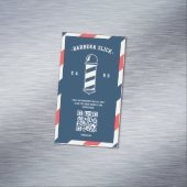 Moderne kapperszaak kapperspaal magnetisch visitekaartje (Voorbeeld)