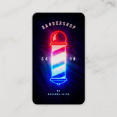 Moderne kapperszaak kapperspaal rood wit blauw visitekaartje (Voorkant)