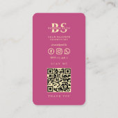 Moderne kapperszaak kapperspaal roze goud visitekaartje (Achterkant)