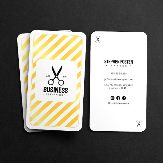 Moderne kapperszaak kapperszaak wit goud visitekaartje