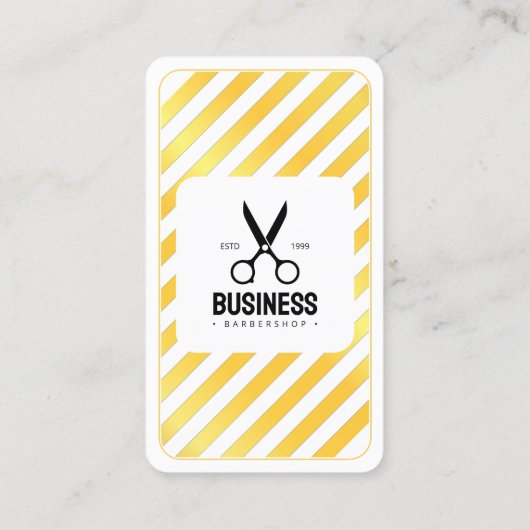 Moderne kapperszaak kapperszaak wit goud visitekaartje (Achterkant)