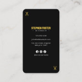 Moderne kapperszaak kapperszaak zwart goud visitekaartje (Voorkant)