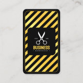 Moderne kapperszaak kapperszaak zwart goud visitekaartje (Achterkant)