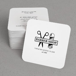 Moderne kapperszaak logo naam professionele salon vierkante visitekaartje