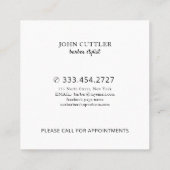 Moderne kapperszaak logo naam professionele salon vierkante visitekaartje (Achterkant)