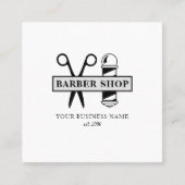 Moderne kapperszaak logo naam professionele salon vierkante visitekaartje (Voorkant)
