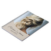Moderne Kapsalon Aangepaste Foto Beige Notitieboek (Linkerzijde)