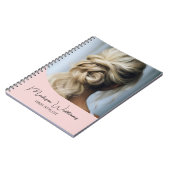 Moderne Kapsalon Aangepaste Foto Script Roze Notitieboek (Linkerzijde)
