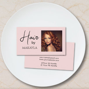 Moderne kapsalon foto Blush Roze Visitekaartje