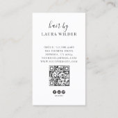 Moderne Kapsalon Foto QR Code Visitekaartje (Achterkant)
