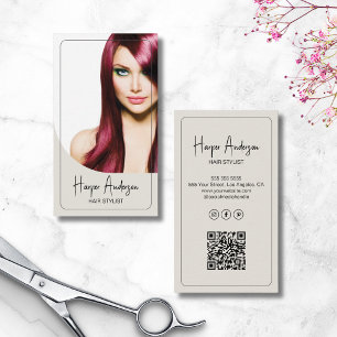 Moderne Kapsalon Foto QR Visitekaartje