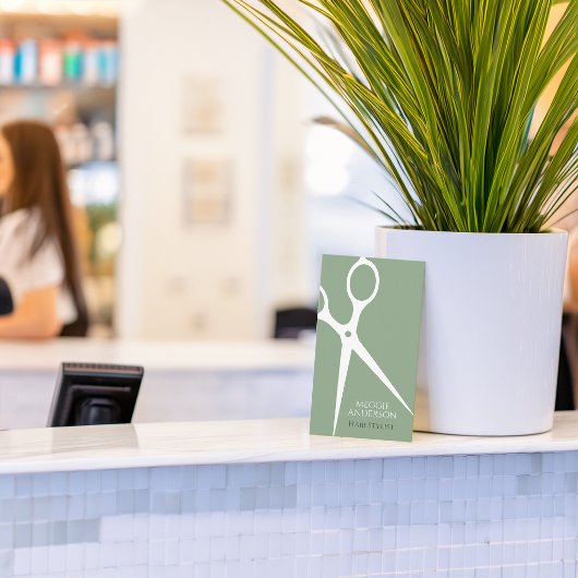 Moderne Kapsalon Grafisch Groen Visitekaartje