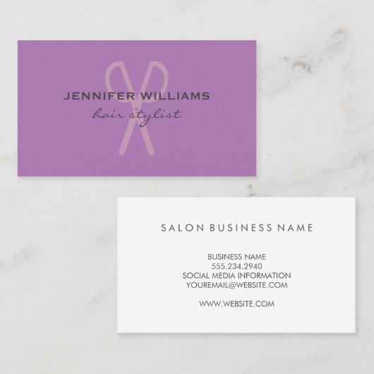 Moderne Kapsalon Haarstylist Visitekaartje (Voorkant / Achterkant)