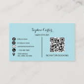 Moderne Kapsalon QR Code Visitekaartje (Achterkant)