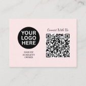 Moderne kapsalon Roze Blush Business QR Kaart Visitekaartje (Achterkant)