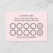 Moderne kapsalon Roze Blush Loyalty Reward Visitekaartje (Voorkant)