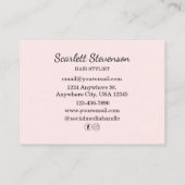 Moderne kapsalon Roze Blush Loyalty Reward Visitekaartje (Achterkant)