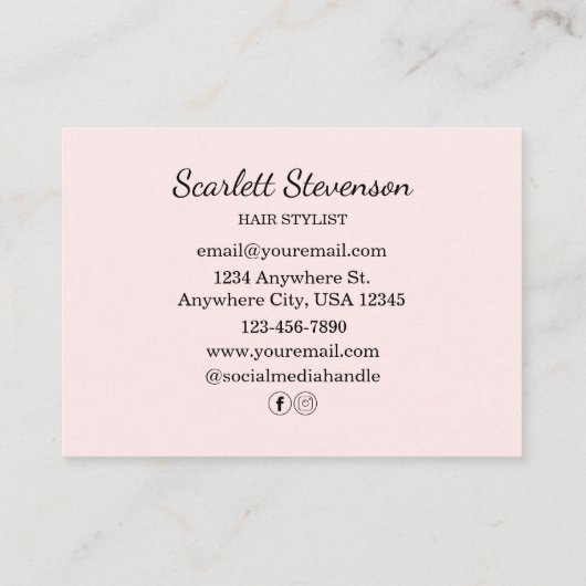 Moderne kapsalon Roze Blush Loyalty Reward Visitekaartje (Achterkant)