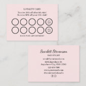 Moderne kapsalon Roze Blush Loyalty Reward Visitekaartje (Voorkant / Achterkant)