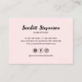 Moderne Kapsalon Roze Blush Visitekaartje (Achterkant)