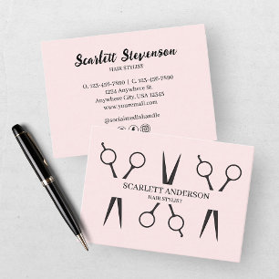 Moderne Kapsalon Roze Blush Visitekaartje