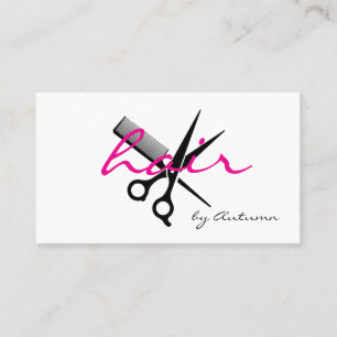 Moderne Kapsalon Script Black Pink Visitekaartje