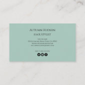 Moderne Kapsalon Script Mint Roze Visitekaartje (Achterkant)