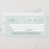 Moderne kapsalon script typografie cadeaukaart (Achterkant)