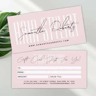 Moderne kapsalon script typografie cadeaukaart