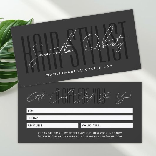 Moderne kapsalon script typografie cadeaukaart