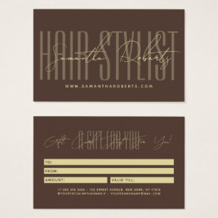 Moderne kapsalon script typografie cadeaukaart visitekaartje