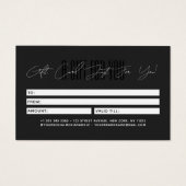 Moderne kapsalon script typografie cadeaukaart visitekaartje (Achterkant)