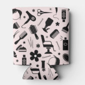 Moderne kapsalon Stijlvolle Roze Blush Drink Blikjeskoeler (Achterkant)