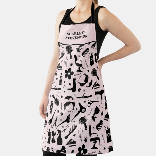 Moderne kapsalon Stijlvolle Roze Blush Schort (Insitu)