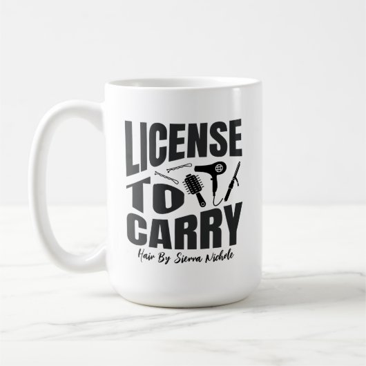 Moderne kapsalon stylist koffiemok (Links)