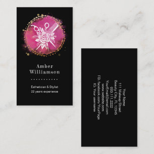 Moderne Kapsalon Stylist Scharen Kam Pink Chic Visitekaartje