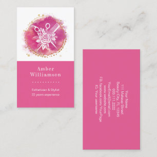 Moderne Kapsalon Stylist Scharen Kam Pink Chic Visitekaartje