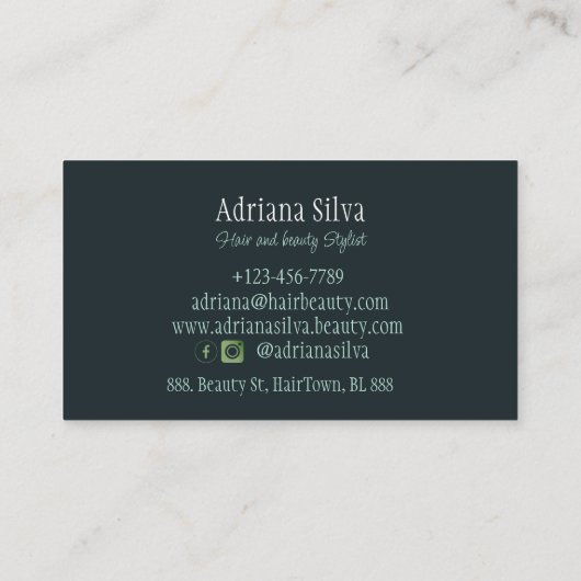 Moderne kapsalon Visitekaartjes kapper (Achterkant)