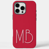 Moderne kardinaal rood monogram Initialen Hedendaa Case-Mate iPhone Case (Achterkant)