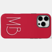 Moderne kardinaal rood monogram Initialen Hedendaa Case-Mate iPhone Case (Achterkant (horizontaal))