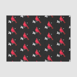 Moderne Kardinaal Vogel Rood Zwart Wit Vakantie Tissuepapier