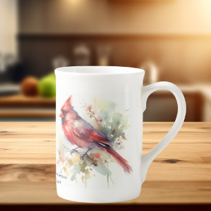 Moderne Kardinalen Rood en Bruin Porselein Kop