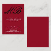 Moderne karmijn-visitekaartje voor het rode-manusc visitekaartje (Voorkant / Achterkant)